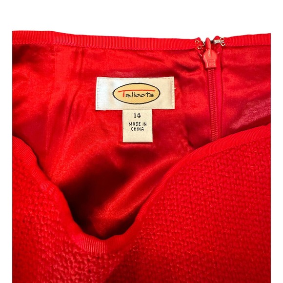 Talbots Textured Pencil Skirt Size 14 Red - Picture 3 of 4